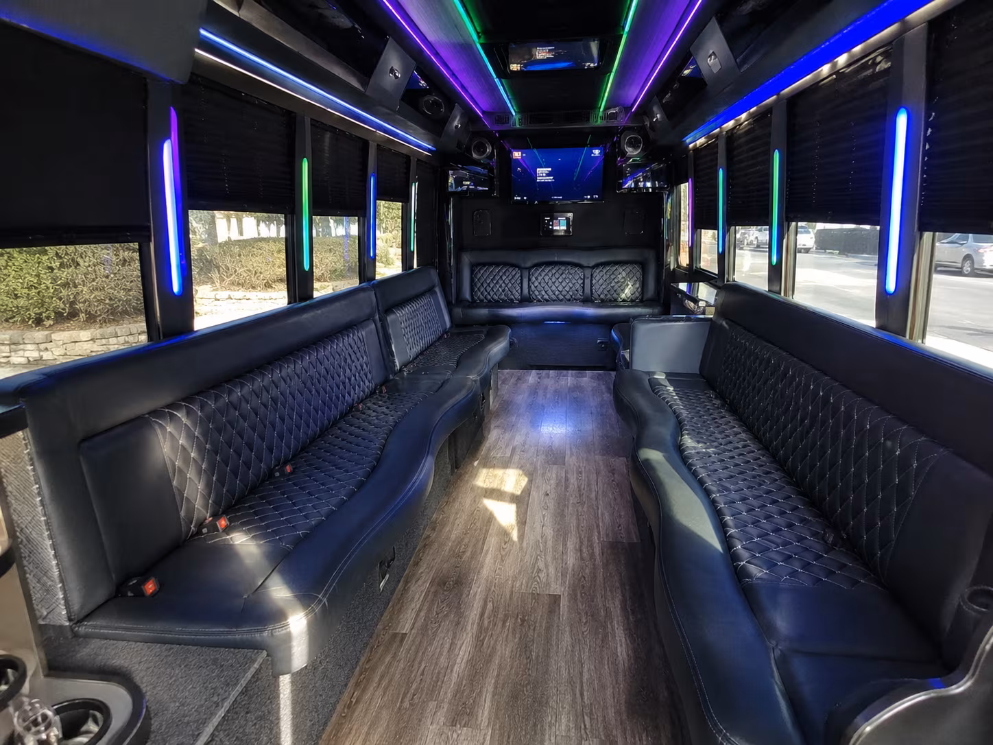 boca raton 15 passenger party bus interior