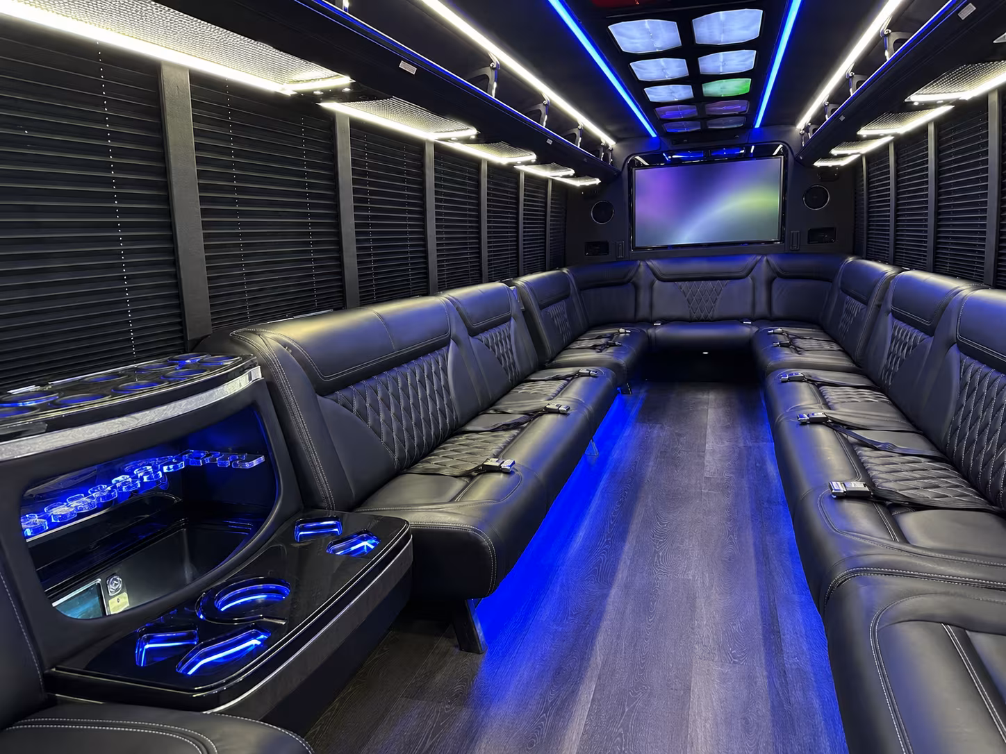 boca raton 20 passenger party bus inside