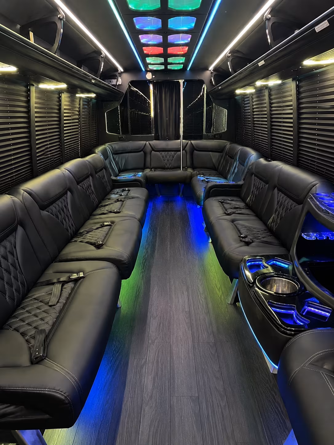 boca raton 20 passenger party bus interior