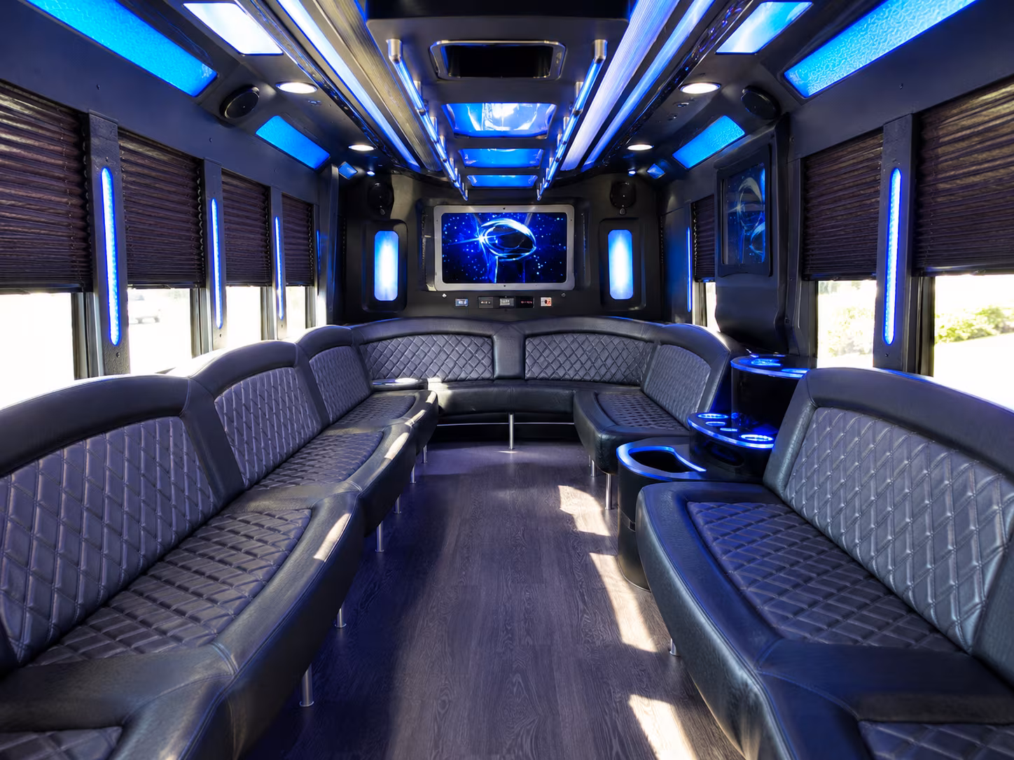 boca raton 28 passenger party bus inside