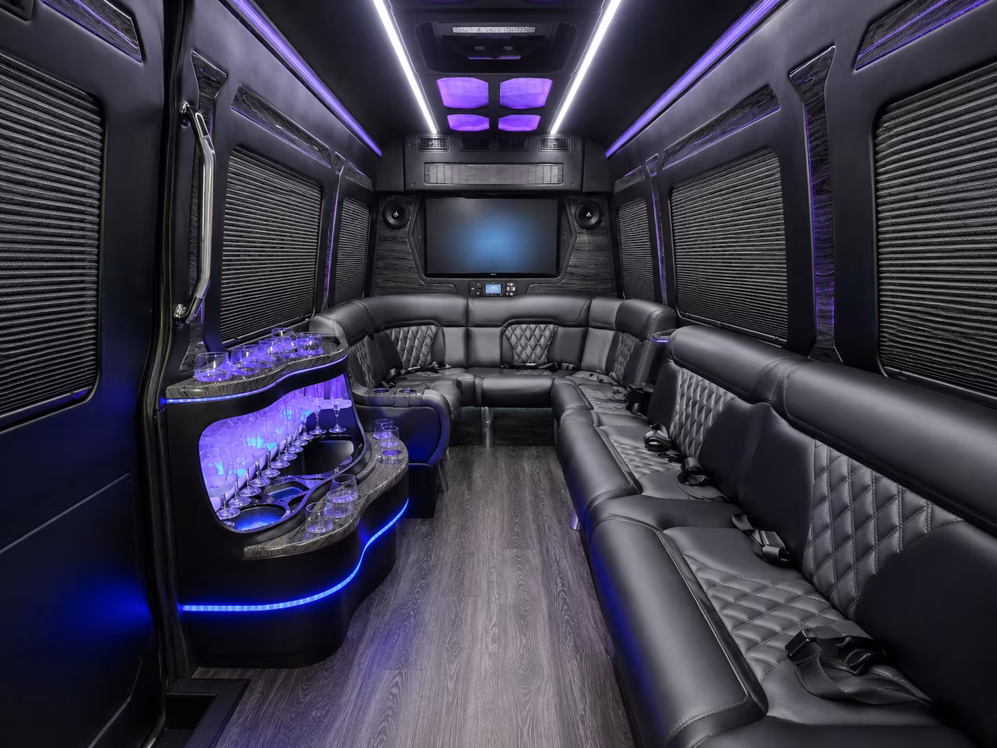 boca raton 28 passenger party bus interior
