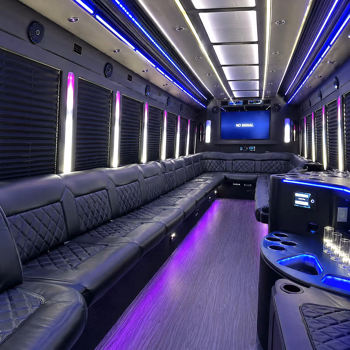 boca raton 30 passenger party bus inside