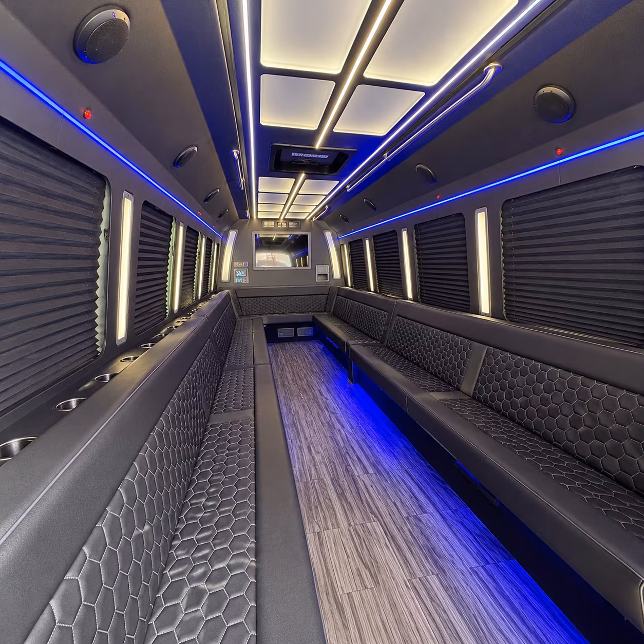 boca raton 30 passenger party bus interior