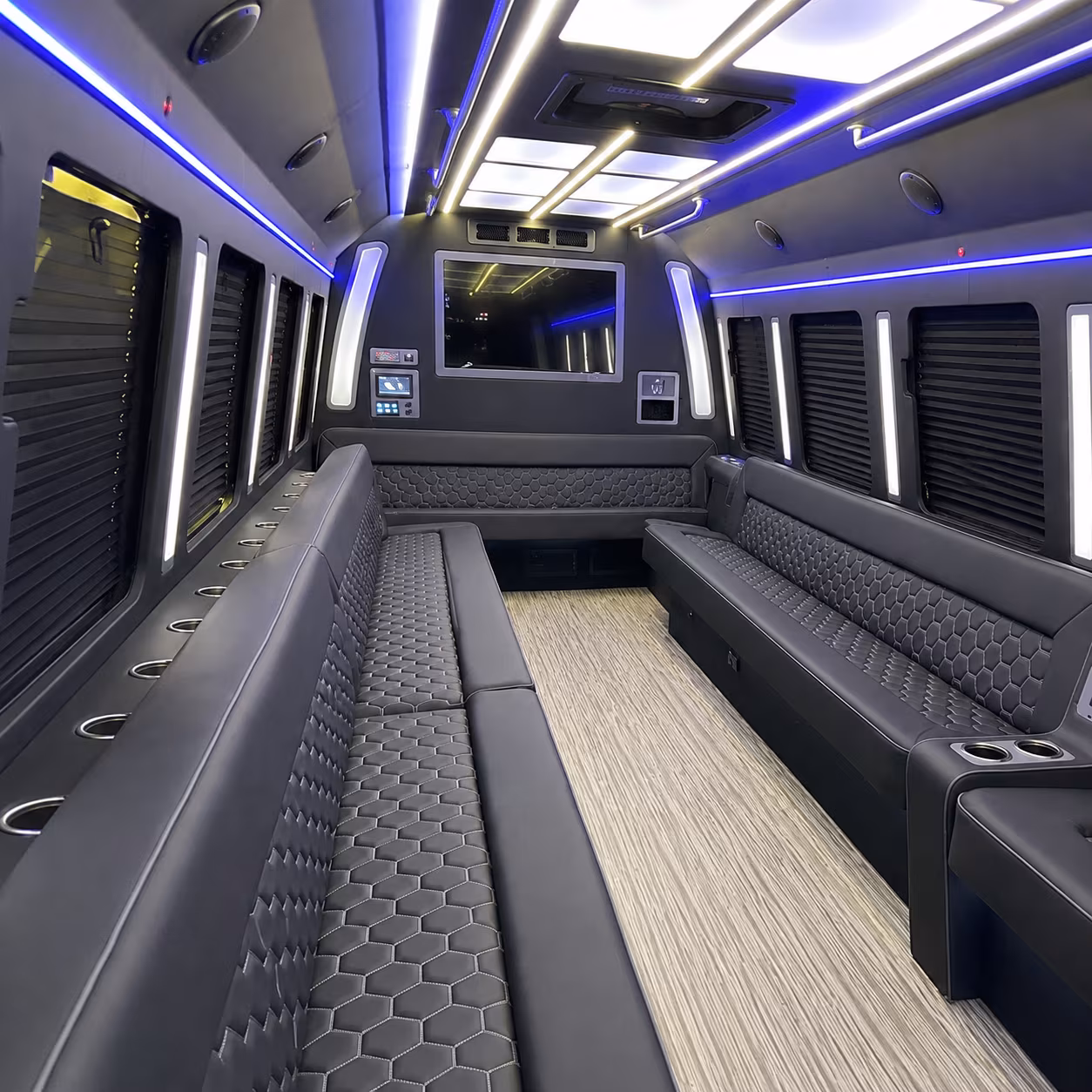boca raton 40 passenger party bus inside