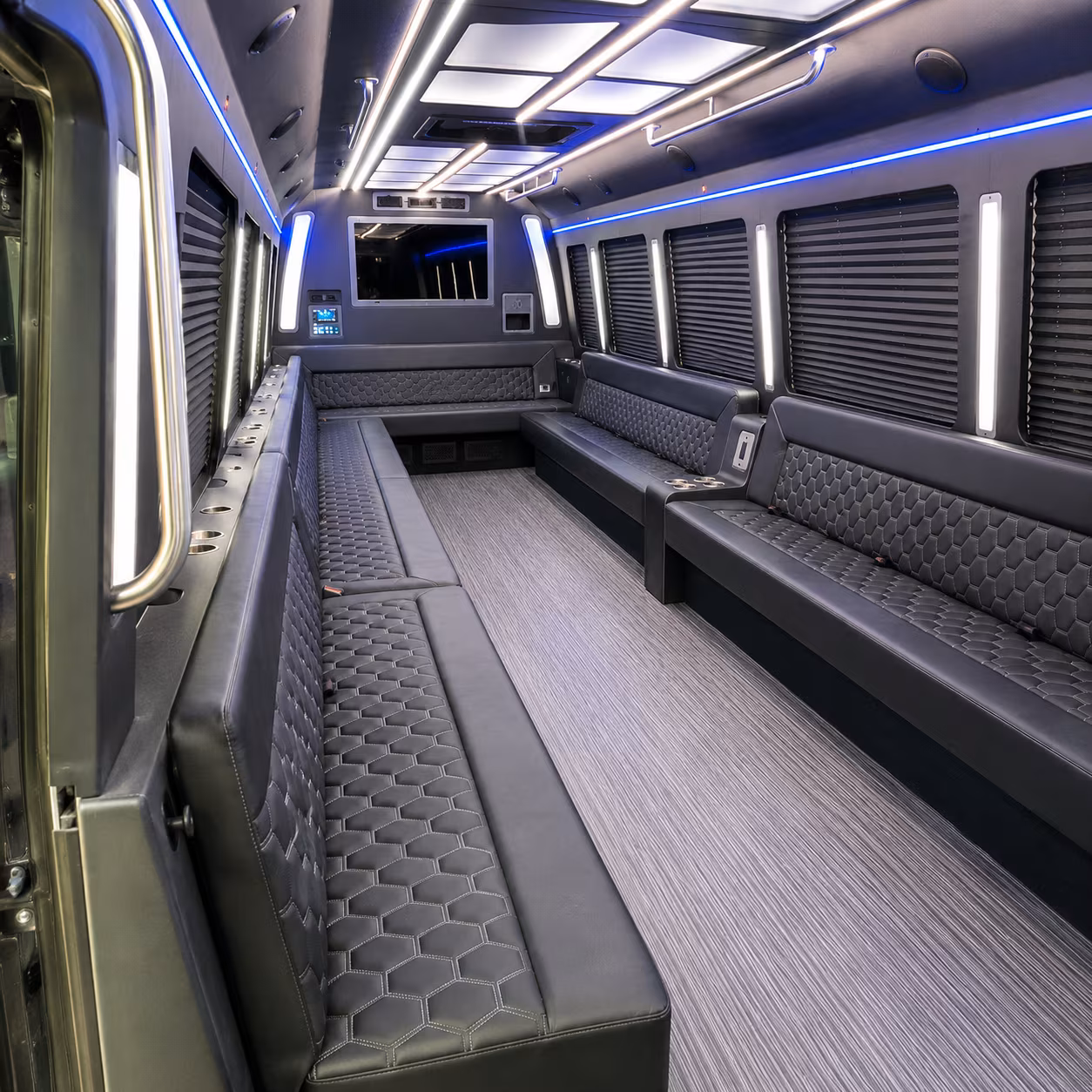 boca raton 40 passenger party bus interior