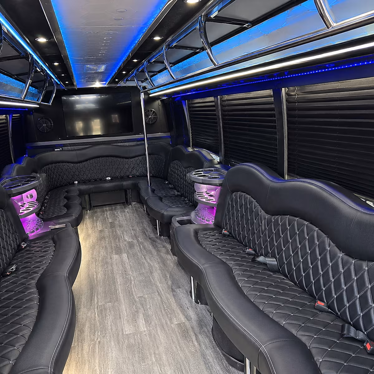 boca raton party bus rental interior